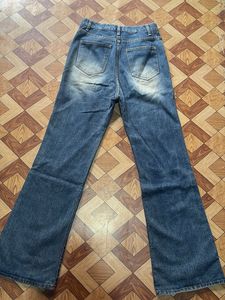 Flared Blue Denim Jeans