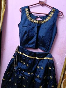 Elegant Blue Embroidered Lehenga Choli Set