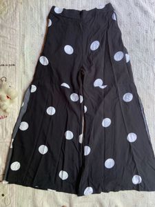 Black Polka Dot Wide Leg Pants