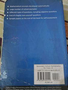 Secondary School Mathematics for Class 10