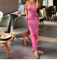 Vibrant Pink Tie-Dye Maxi Dress