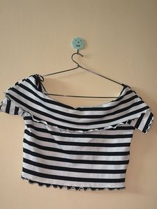 H&amp;M Striped Off-Shoulder Top