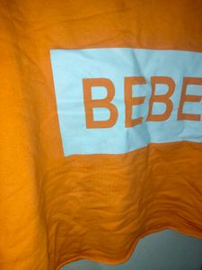 Cute BEBE Cropped Orange Long Sleeve Top