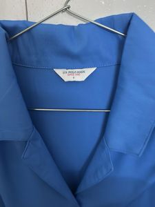 Elegant Blue Long-Sleeve Blouse