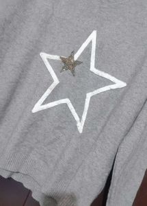 Grey⭐Star Embellished Winter Top For 46 Bust