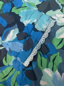 Blue Floral Print Kurta