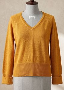V-Neck Orange Knit Sweater