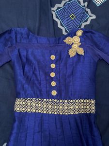 Royal Blue Embroidered Anarkali Gown