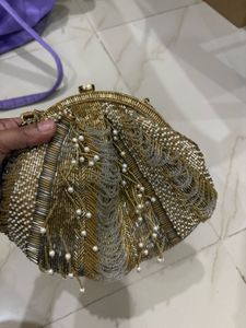 Embellished Beaded Clutch Bag