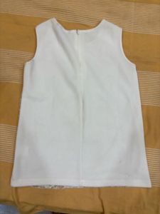 White Floral Embroidered Sleeveless Top