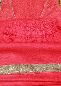 Vibrant Dark Pink Kurta Dupatta Sharara Set