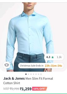 Jack & Jones Men's Slim Fit Formal Cotton Shirt