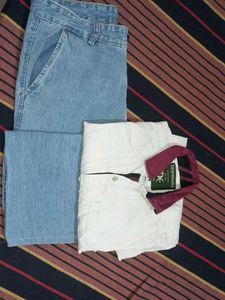 Men's Casual Shirt (36inch)and Jeans(34inch) Set