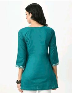 Teal Embroidered Kurta