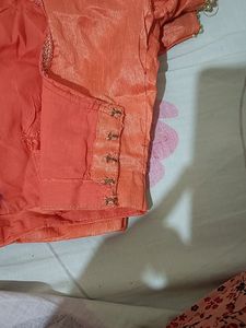 Peach Colour Net Saree