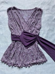Purple Paisley Print Top