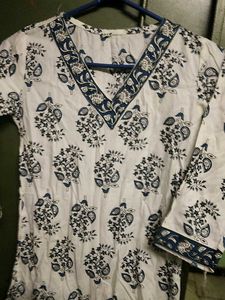 Blue Floral Print Kurta