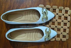 White Pointed Toe Flats