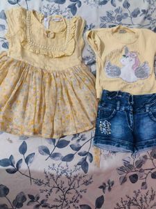 combos yellow 🟡 🟡 dress for baby girl
