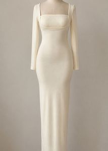Elegant Cream Maxi Dress