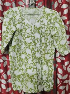 Green Floral Print Kurta
