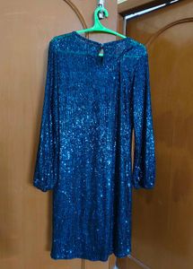 KAZO- Colourshifting Blue Sequin Dress