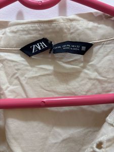 Zara Schiffli Cut Out Detain Dress (mini) size XL