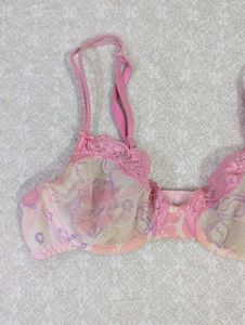 Pretty Pink lace Floral Print Bra