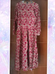 Beautiful Red Floral Print Kurta set