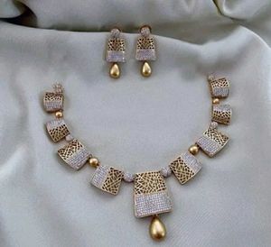 Microplated Stone Necklace