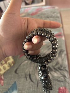Traditional Oxidized Silver Kada Bangle