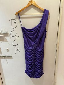 Striking Purple One-Shoulder Ruched Dress