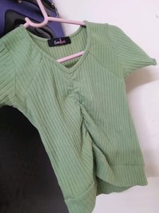 Green Crop Top