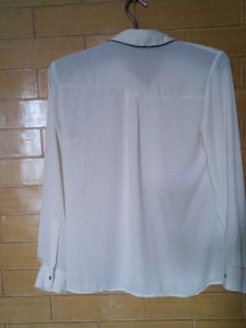 Zara Off-White Long Sleeve Button Shirt