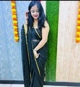 😱 Elegant Black💕  Party Wear Saree🔥