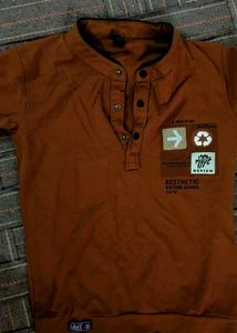 #Boy's Brown Henley T-Shirt