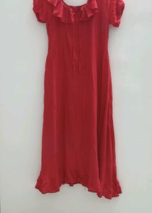 Red Ruffled Dress
