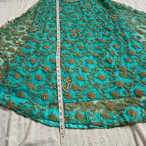 Aqua Embroidered Salwar Kameez