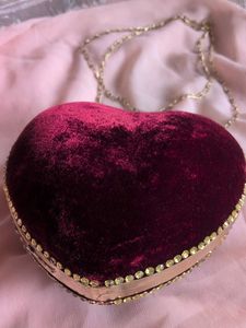 New Burgundy Heart Clutch