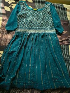 Embellished Teal Sarara Set 🎉Diwali sale
