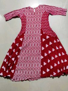 Red Pattern Kurta For Women