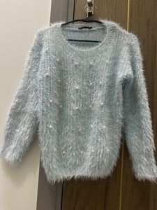 last price Ethereal Pearl Embellished Fuzzy Sweate