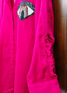 Vibrant Pink Co-ord Set with Eye Embellishment