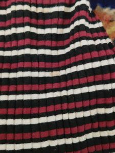 Striped Ribbed Long Sleeve Midi Dress