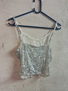 Sparkling Sequin Crop Top Partywear