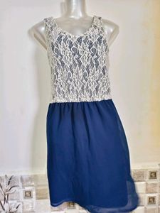 Chic Lace &amp; Chiffon Fit &amp; Flare Dress
