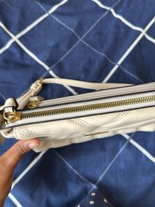 New Cream Quilted Crossbody Bag