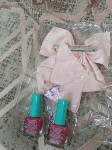 Sparkly Bow Hair Clip &amp; Nail Polish Set