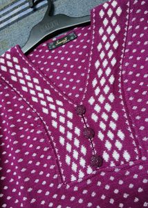 Purple Printed Woolen Kurti