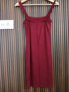 Maroon Spaghetti Strap Bodycon Dress